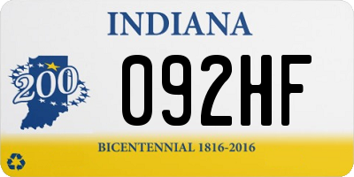 IN license plate 092HF