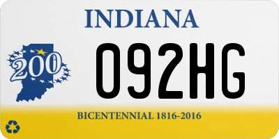 IN license plate 092HG
