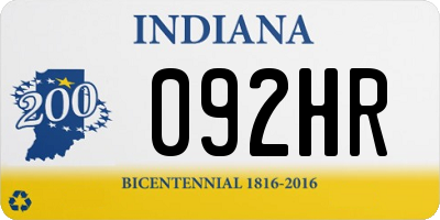 IN license plate 092HR