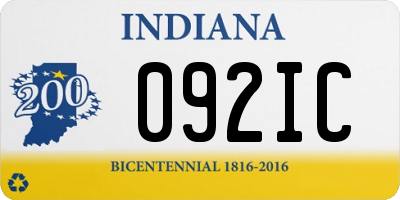 IN license plate 092IC