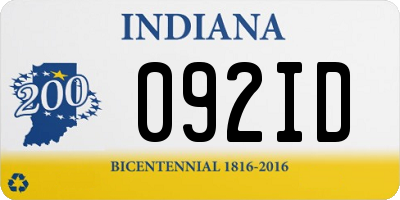 IN license plate 092ID