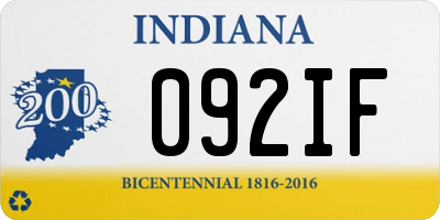 IN license plate 092IF