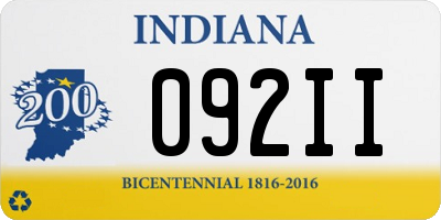 IN license plate 092II