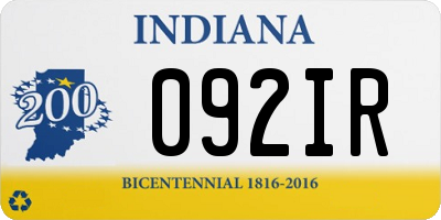 IN license plate 092IR