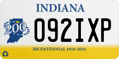 IN license plate 092IXP