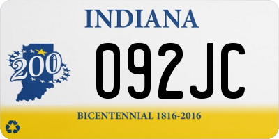 IN license plate 092JC