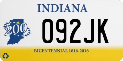 IN license plate 092JK