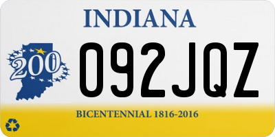 IN license plate 092JQZ