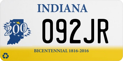 IN license plate 092JR