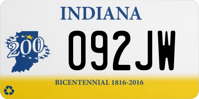 IN license plate 092JW