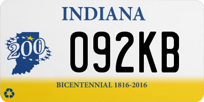 IN license plate 092KB
