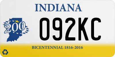 IN license plate 092KC