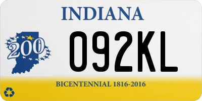 IN license plate 092KL