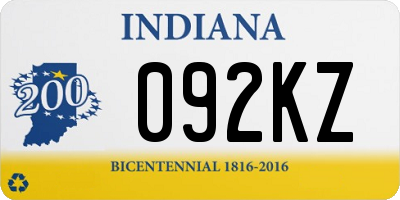 IN license plate 092KZ