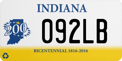 IN license plate 092LB