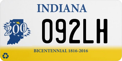 IN license plate 092LH