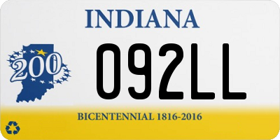 IN license plate 092LL