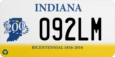 IN license plate 092LM