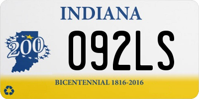 IN license plate 092LS