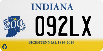 IN license plate 092LX