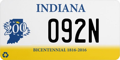 IN license plate 092N