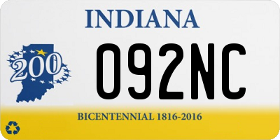 IN license plate 092NC