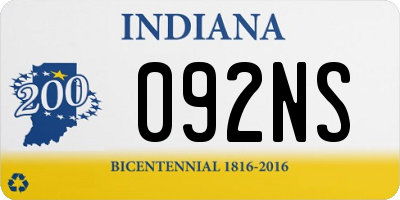 IN license plate 092NS