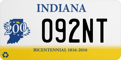 IN license plate 092NT