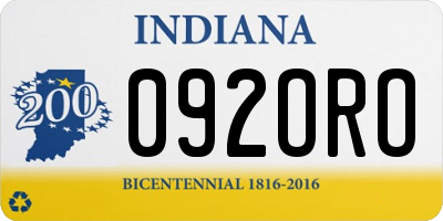 IN license plate 092ORO