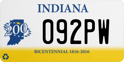 IN license plate 092PW