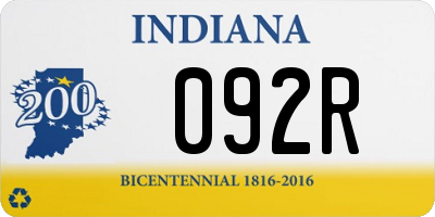IN license plate 092R