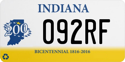 IN license plate 092RF