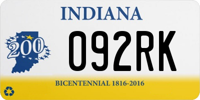 IN license plate 092RK