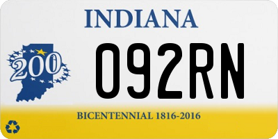 IN license plate 092RN