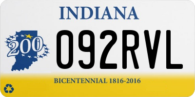 IN license plate 092RVL