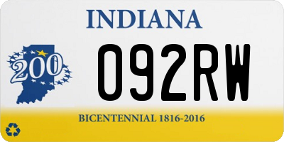 IN license plate 092RW