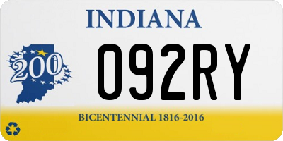 IN license plate 092RY