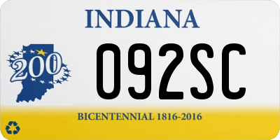 IN license plate 092SC