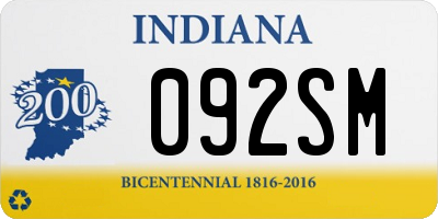 IN license plate 092SM