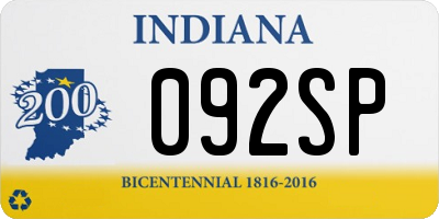 IN license plate 092SP