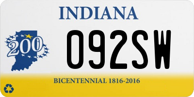 IN license plate 092SW