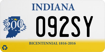 IN license plate 092SY