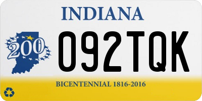 IN license plate 092TQK