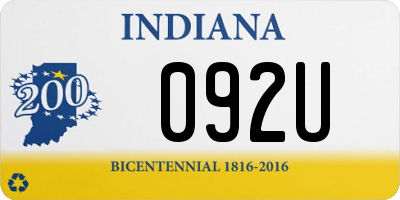 IN license plate 092U