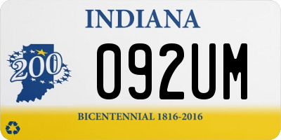 IN license plate 092UM