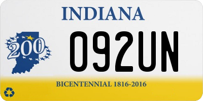 IN license plate 092UN