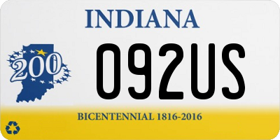 IN license plate 092US