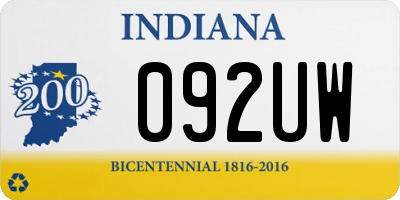IN license plate 092UW