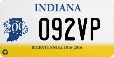 IN license plate 092VP