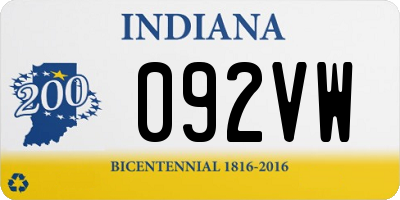 IN license plate 092VW